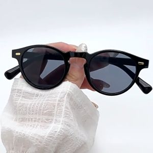 Geovannery Bingkai Retro Bingkai Kacamata Hitam Bingkai Kecil Pria Fashionable Wanita Tren Kacamata Hitam COD