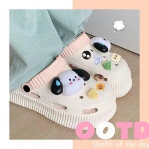 Tsion ใหม่ล่าสุด: 5 สี เลือก วัสดุยาบนยาง ใส่สบายน้ำแฟชั่นผู้หญิง มาพร้อมตัวติดลายการ์ตูน การ์ตูนน้องหมาสุดน่ารัก