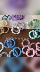 PREFERRED 6Pcs Set Spiral Elastic Ponytails Hair Ties Set Gradient Colored Telephone Wire Hair Ropes Hair Ring