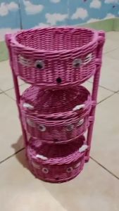 Rak Susun 2 Sap Keranjang Rotan & Rak Bumbu Karakter