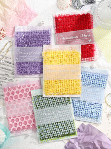 Handmade Mixed Material Light Veil Shadow Net Paper DIY Scrapbooking Decoration Base Background Material Package Sticker