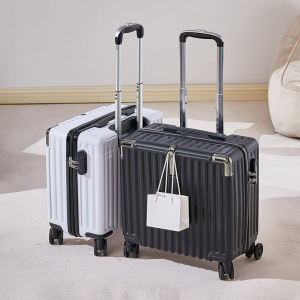 Portable Lightweight 18-Inch Travel Suitcase for Men And Women Password Combination Lock Student Travel Pull Rod Leather Box