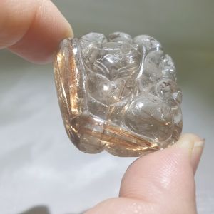 红铜钛铜钛晶九尾狐仙/Copper Rutile Quartz 9-Tailed Fox Pendant/Copper Rutile fox crystal