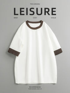 GONGNU | Summer Loose Fit Mens T-Shirt Color Block Splice