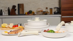 FANRIX หม้อกระทะ ถอดด้ามจับได้  กระทะ กระทะ กระทะไม่ติด ซอสปัน หม้อซุป ถอดด้ามได้ วัสดุเพื่อสุขภาพ ชุด 12 ชิ้น