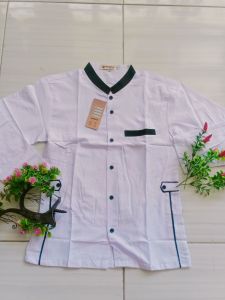 jasko anak tanggung hitam putih//jasko hitam putih//baju sekolah anak//Koko putih AJ //jasko hitam putih anak 11-13thn