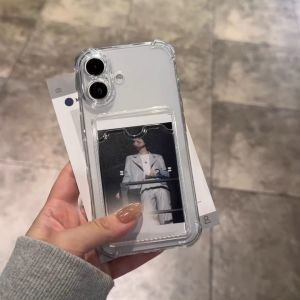 เคสกระเป๋าใส่บัตรแบบใสสำหรับ iPhone 16 15 14 PLUS 13 12 MINI 11 Pro x XR XS MAX เคสกระเป๋าสตางค์แบบใสนุ่มกันกระแทก