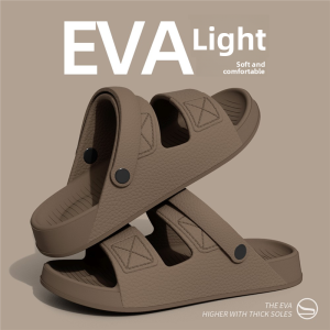 Mens Outdoor Driving Slippers Summer Anti-Slip Odor Control EVA Big Size Casual Style Flat Sandals for Home Garden Use