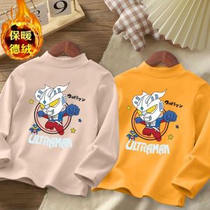 Warm Thermal Underwear for Kids Long Sleeve Half High Collar Base Layer Shirt Trendy Autumn Winter Clothes for Boys Polyester Fabric