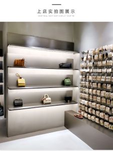 Stainless Steel Lighted Shelf Display Stand L-Board Simple Modern Wall Mounted Shoe Hat Rack Illuminated Storage Shelf