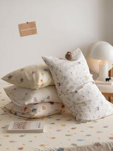 Dễ Thương In Pure Cotton Vải Bông Vỏ Gối Hai Lớp 48x74cm INS Hoạt Hình Vỏ Gối Đệm Kiểu Dáng Cặp Có Sẵn Mua Hàng Đơn