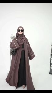 Jameela Abaya Mewah Dress Kondangan Full Bordir Tangan Gamis Lebaran 2025 Abaya Wanita Murah Dress Busui