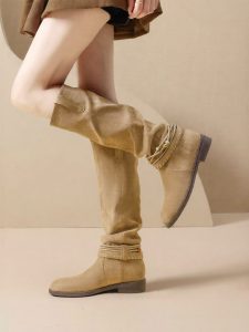 Josiny | Western Retro Coarse Heel Over-the-knee Boots