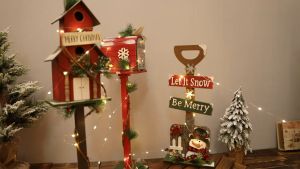 Let It Snow Christmas Floor Mailbox Letterbox Postbox Shovel Home Decorations Ornaments Backdrop Display Skirting For Christmas Tree