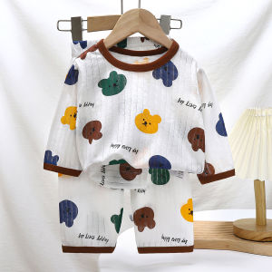 Childrens pajamas homewear set pure cotton summer new boys air-conditioning clothes girls clothes summer childrens clothing wholesale