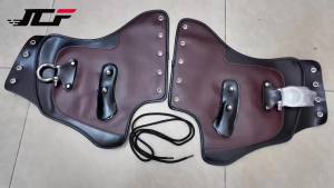 JNYD Motorcycle Universal PU Leather Heat Saddle Shield Deflectors Black/ Brown For Harley Touring Sportster Dyna Honda Yamaha