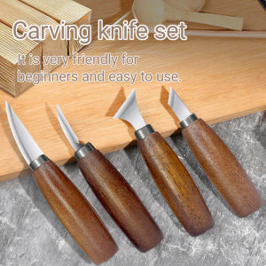 4pcs Wood Carving Knife Carving Tools Ergonomic Woodworking Spoon Durable Crooked Beginners Sculptural Professional