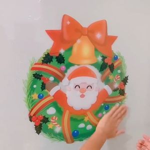 Miếng Dán Cửa Kính Tĩnh Điện (60*90cm) Họa Tiết Người Tuyết Tuần Lộc Giáng Sinh Trang Trí Nhà Cửa QT206