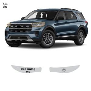 Phim Bảo Vệ Đèn Pha Ô Tô TPU Cho Ford Explorer 2025-2026 Trong Suốt & Đen Khói Chống Xước Phụ Kiện Ngoại Thất Ô Tô
