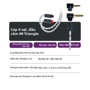 Yongse | Dây Cáp Nâng Cấp MMCX Bọc Bạc Đồng Tinh Thể 0.78mm