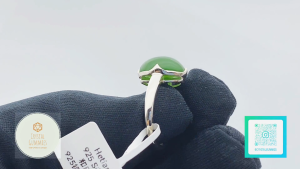 SG LOCAL - Authentic Hetian Jade 925 Silver Ring 和田玉碧玉925银戒子