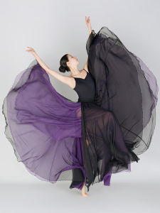 720 Degree Silk Half Skirt Modern Dance Costume Womens National Style Performance Dress Practice Skirt Large Swing Skirt