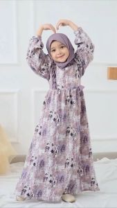 Gamis Anak Perempuan Motif Abstrak / Gamis Zaira Set (Free Jilbab)