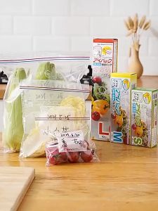 ถูงซิปล็อคถนอมอาหารในตู้เย็น - กันน้ำ เข้าไมโครเวฟ พร้อมช่องเขียนชื่อและวันหมดอายุ