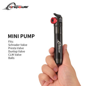 Bicycle Pump Aluminium Alloy Mini Hand Bike Pump Air Cycling Tire Inflator with Schrader & Presta & Clik Valves Bike Ball 90 PSI