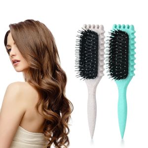 Curl Define Styling Brush Hollow Boar Bristle Detangling Hair Brush Tangled Hair Comb Shaping Defining Curls Styling Tools