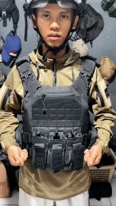 Rompi Body Vest Rajawali TNI POLISI Double Quick Release - Rompi Anti Peluru - Bodyvest Hitam