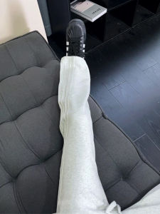 Quần Nỉ Nam American Grey Pleated Striped Fitness High Street Quần Dài Ống Đứng Co Giãn Thoải Mái Mùa Hè Quần Thể Thao