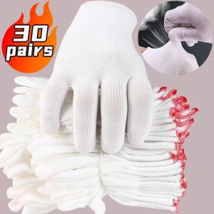 【 hot🔥Wholesale】Lampshade Cotton Non-slip And Wear-resistant Construction Site Work Gloves Encrypted White Labor Protection Gloves