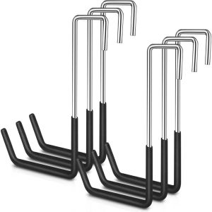 2025 1Pcs Hanging Hooks Vinyl Coated Heavy Duty Large Garage Wall Hook Rafter Hanger Hook Garage Bike Ladder Hooks Good