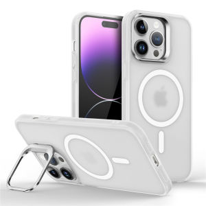 Luxury Magsafe Shockproof Phone Case for iPhone 16 15 14 13 12 11 Pro Max Plus Magnetic Wireless Charge Lens Stand Cases Cover