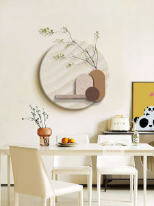 Creamy Style Restaurant Decorative Artwork Sandstone Living Room Entrance Dining Table Wall Hanging Painting Modern Home Decor