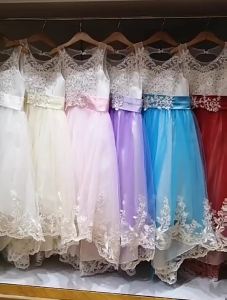 LaFlower Bridesmaid Baby Girl Dress Teen Kids Christmas Prom Formal Evening Wedding Party Clothes White Pink Costume Dresses