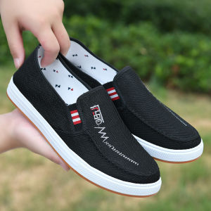 Anti-Slip Breathable Mens Slip-On Canvas Shoes