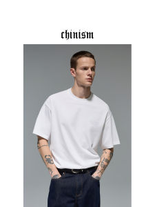 CHINISM | High Stability Low Shrinkage Cotton T-Shirt Male Summer Loose Half Sleeve