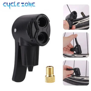 Bicycle Tire Valve Pump Nozzle 3 in 1 Schrader/Presta/Woods Valve Air Nozzle Adapter Conversion Head Clip Type Nozzle for MTB