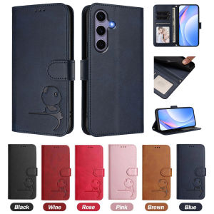 Emboss Bear Leather Phone Wallet Case Book For Samsung Galaxy S25 Edge S24 S23 Ultra S22 S21 S20 FE S10 S9 S8 Plus Note 20 Cover