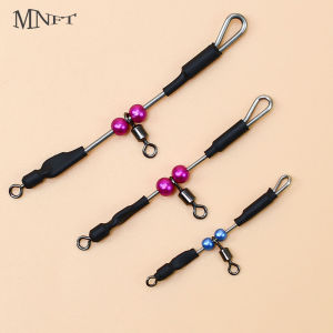 MNFT 3Pcs Stainless Steel Swivel Snap Fishing Connector Anti Tangle Beads American Style Fast Link for Sea Fishing Tackle