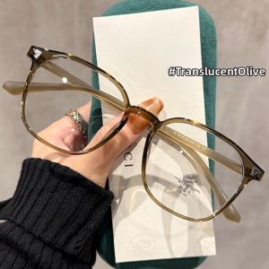 Chuming | Ultra-light TR Chestnut Tea Square-Round Eyeglasses Female Compatible with Prescription