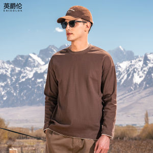 Áo Thun Dài Tay Thường Ngày Enjeolon Dành Cho Nam Áo Thun Cotton Polyester Mùa Thu Đông Thường Ngày Áo Thun Cổ Tròn