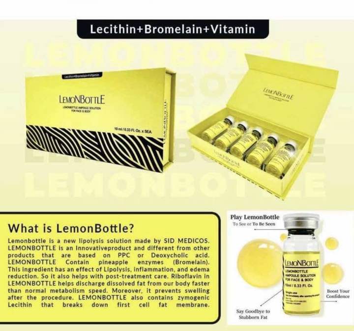 Lemon Bottle x 10ml Ampoule Solution for Face and Body Lemon