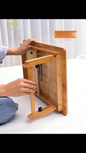 SUNNY BIERE Bàn gỗ gấp gọn bàn làm việc tại nhà bằng gỗ chất liệu tre gỗ tự nhiên