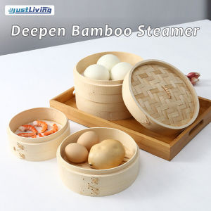 Justliving giỏ Xửng tre máy hấp thực phẩm Nồi cơm Chinese Food Rau Dim Sum bánh bao thịt gà máy hấp thực phẩm biển rau củ tự nhiên Nồi hấp nhà bếp