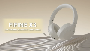 FIFINE X3 Beige Bluetooth Wireless Headphones Over-Ear Headphones with 65H Battery Life Touch Control Panel for Music Cellphone Calls Noise Cancellation Headset with Soft-Earpads for Home Office