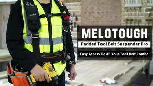 Magnetic Suspenders Tool Belt Suspenders with Large Moveable Phone Holder Pencil Holder Adjustable Size Padded Suspends