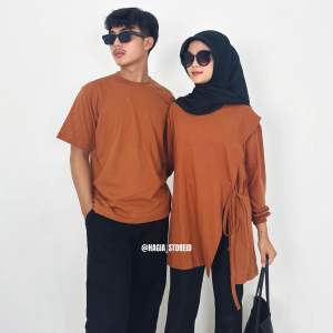 Belva Couple by hagia | sudah sepasang blouse tali samping dan oblong / polo t-shirt